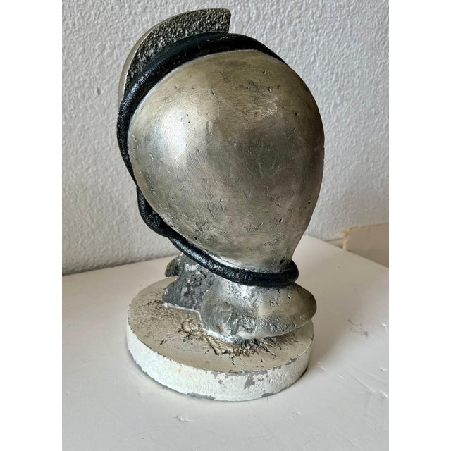 Metal George Nama, Mod Brutalist Abstract Metal & Painting Heavy Sculpture Bust George Nama, 1973 For Sale - Image 7 of 10
