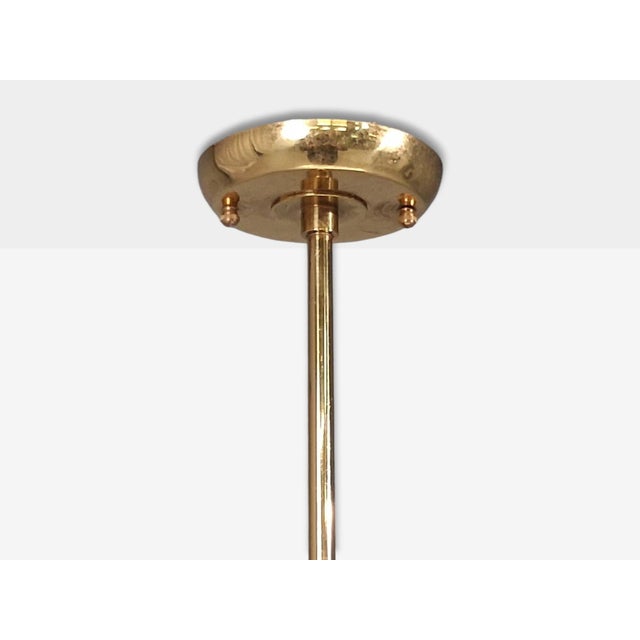 Edward Wormley Attr., Large Perforated Chandelier, Brass, Lacquered Metal, Usa, 1950s For Sale - Image 10 of 12