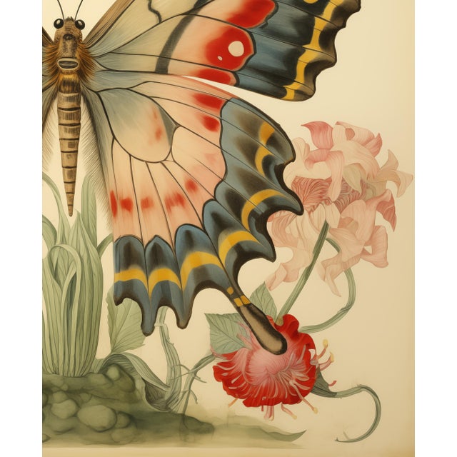 2020s Butterfly and Flowers No. 20 – Natural History Fine Art Print For Sale - Image 5 of 5