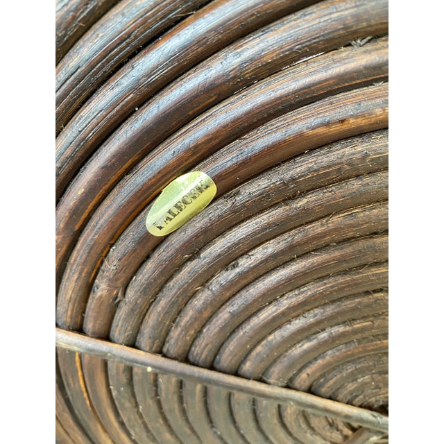 Vintage Coastal Palecek Pencil Reed Rattan Vase For Sale - Image 10 of 13