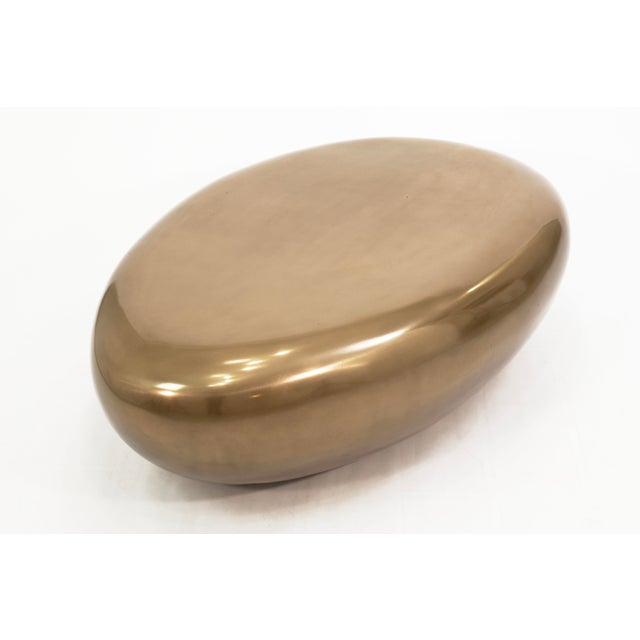 Riverstone Gold Leaf Egg Shaped Coffee Table for Philips Collection For Sale - Image 4 of 6
