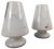 Table Lamps in White Artistic Murano Glass from Prima Luce, Italy, 1970s, Set of 2 For Sale