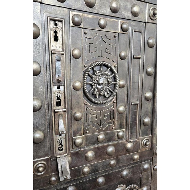 Antique 18th Century Italian Wrought Iron Hobnail Safe Box For Sale - Image 5 of 11
