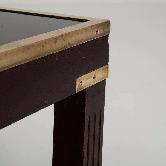 1960s Wood & Brass Coffee Table With Glass Covered Relief Of Galloping Horses For Sale - Image 13 of 13