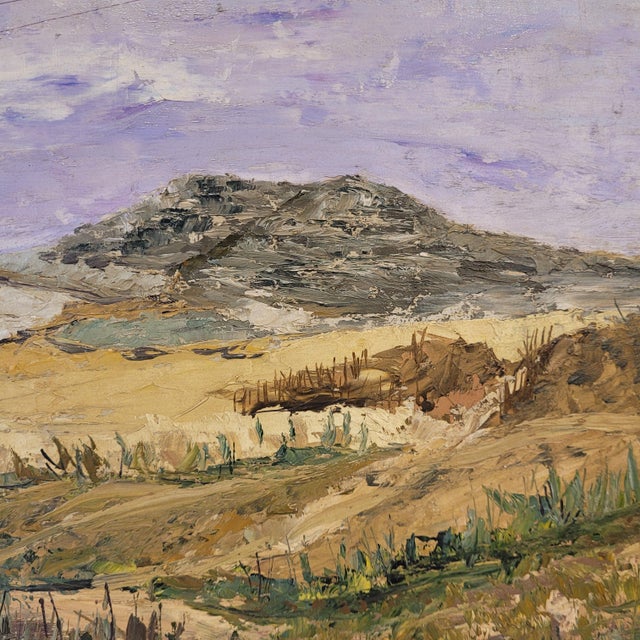 Beige Raimundo De Blas, Spanish Landscape, 1950s, Oil on Canvas, Framed For Sale - Image 8 of 18