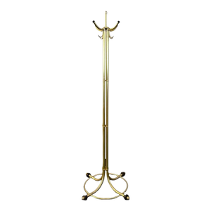 1930s Art Deco Tubular Anodized Aluminum Standing Coatrack by Warren McArthur