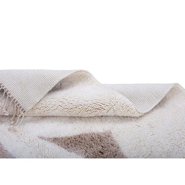 Textile Sculptural Abstract Hand-Knotted Moroccan Wool Rug | 9'5" X 7'0" | One of a Kind For Sale - Image 7 of 8