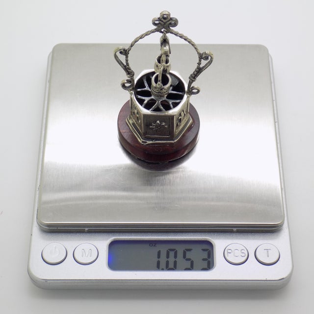 Silver Vintage Italian Handmade Genuine Silver & Wood Water Well Figurine Dollhouse Miniature For Sale - Image 8 of 9