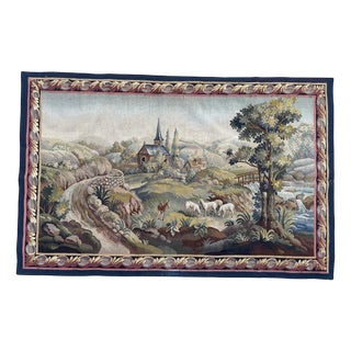 Mid-Century Modern French Handwoven Aubusson Tapestry, 1920s For Sale