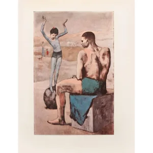 1954 After Pablo Picasso "Girl on a Ball", Period First Limited Italian Edition Offset Lithograph