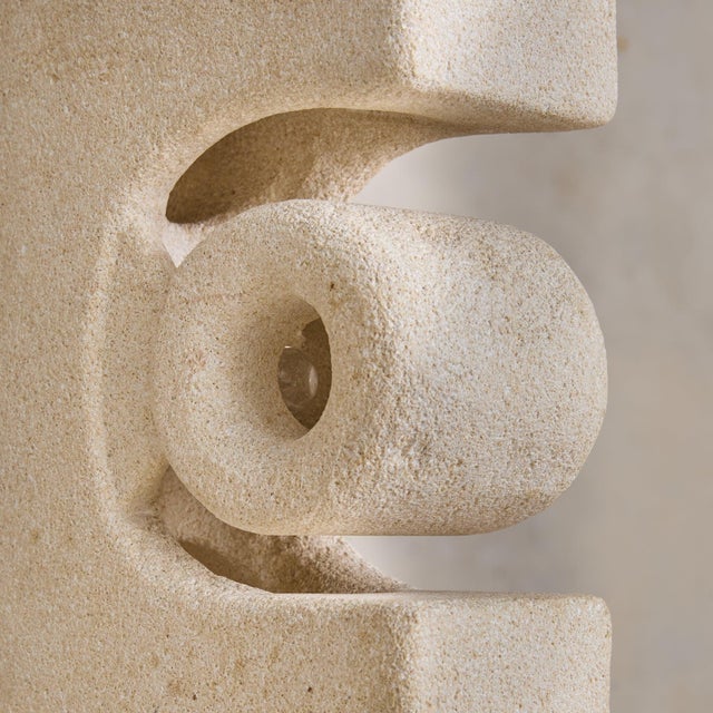 Late 20th Century French Limestone Table Lamp Attributed to Albert Tormos, 1970s For Sale - Image 5 of 11