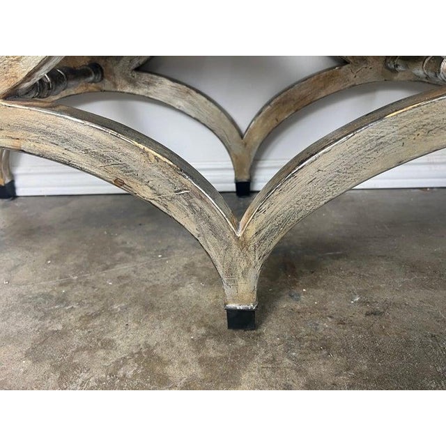 Wood Silvered Carved Wood Curule-Form Bench, Europe, Early 20th Century For Sale - Image 7 of 18
