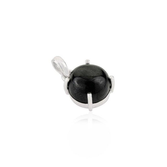 Black Petite Solitaire Black Star Pendant in Sterling Silver For Sale - Image 8 of 12