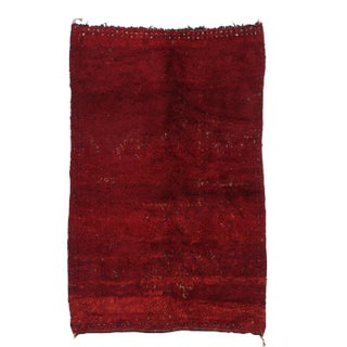 Vintage Berber Red Beni M'Guild Moroccan Rug - 06'10 X 10'04 For Sale