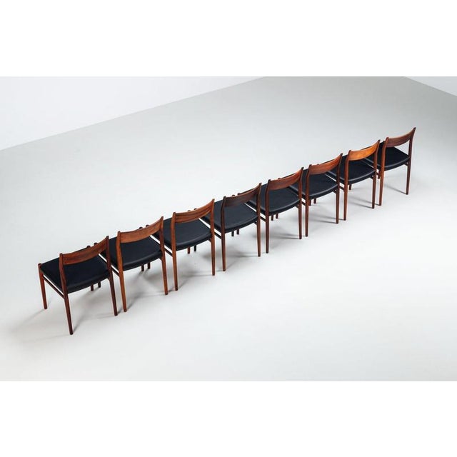 Animal Skin Model 418 Dining Chairs in Rosewood by Arne Vodder for Sibast Mobler, Denmark, 1960, Set of 8 For Sale - Image 7 of 17