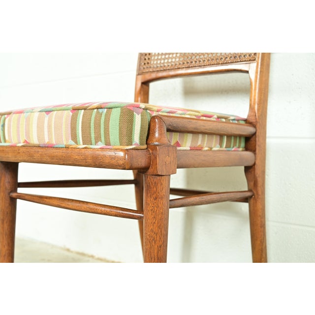 Robsjohn-Gibbings Style Mid-Century Modern Walnut and Cane Side Chairs or Dining Chairs by Henredon, Pair For Sale - Image 9 of 13