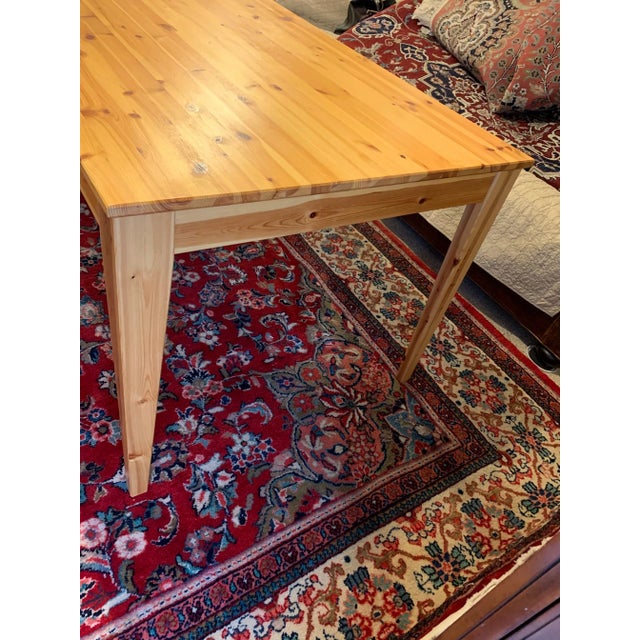 2000 - 2009 Modern Swedish Pine Farmhouse Drop-Leaf Dining Table For Sale - Image 5 of 13