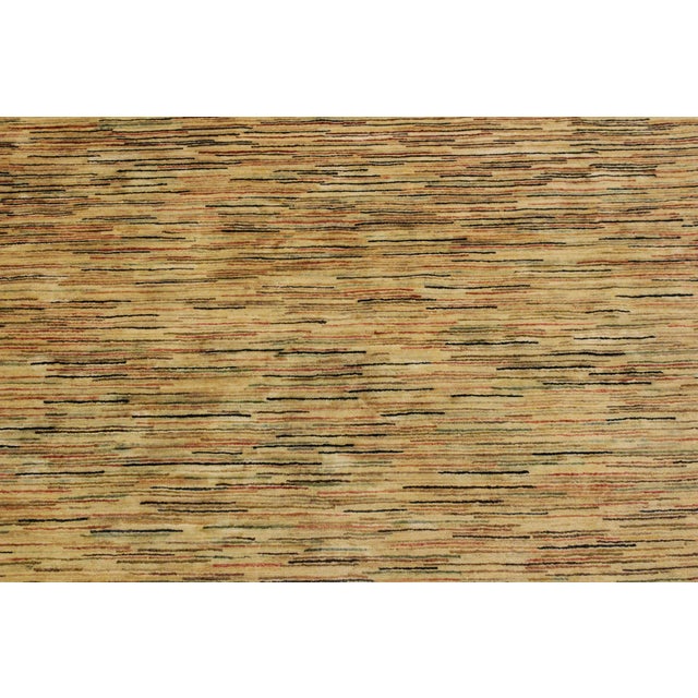 Bohemian Gabbeh Tan/Black Wool Rug - 4'0'' X 5'9'' For Sale In New York - Image 6 of 10