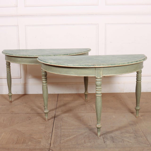 Swedish Painted Console Tables, Set of 2 For Sale - Image 10 of 10