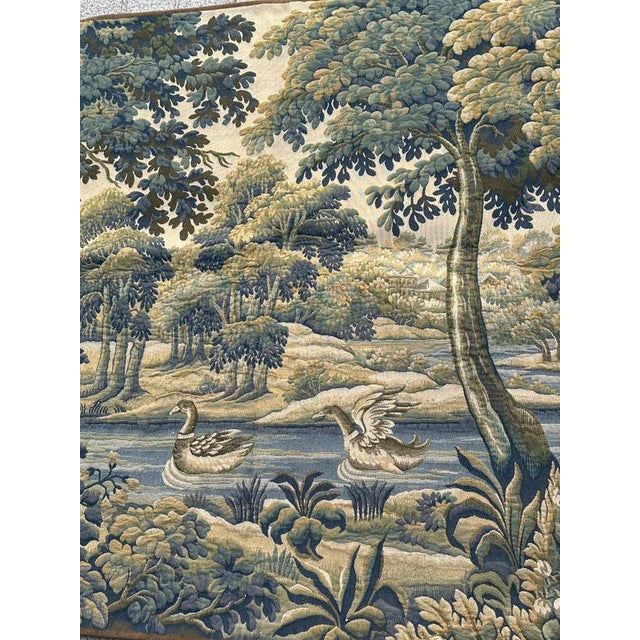 Vintage French Aubusson Style Jacquard Halluin Tapestry, 1960s For Sale - Image 3 of 18