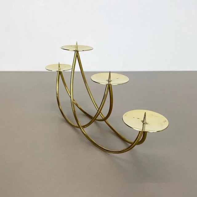 Sculptural Solid Brass Candleholder from Harald Buchrucker, Germany, 1950s For Sale - Image 12 of 18