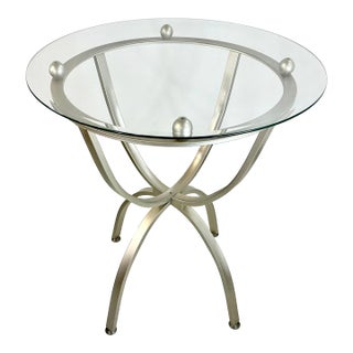Late 20th C. Contemporary Modern Aluminum Barstool-Height Dining Table For Sale