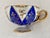 Mid 20th Century Vintage Ucagco Ceramics Japan Porcelain Teacup and Saucer Set Cobalt Blue Pink Rose Lusterware Pierced Scalloped Rim Mid-Century Excellent Condition For Sale - Image 5 of 13