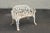 High Quality Vintage White Painted Cast Iron Outdoor Patio or Garden Bench with Grape Vine Pattern