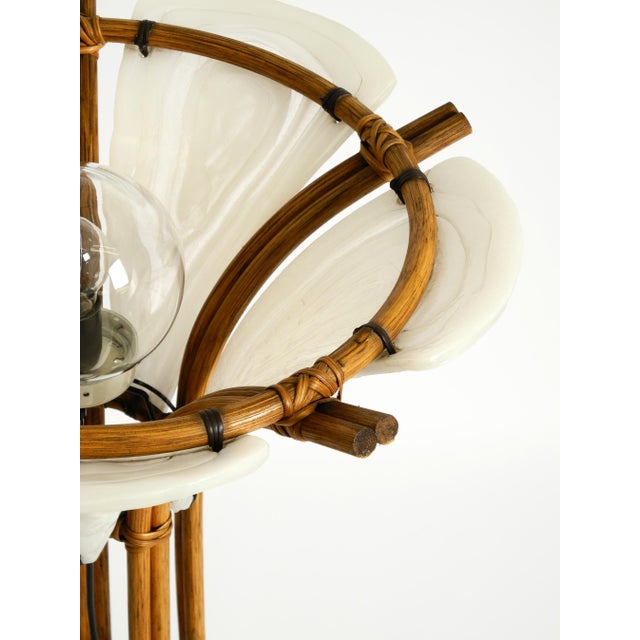 Bamboo Floor Lamp with White Acrylic Glass Elements, 1960s For Sale - Image 14 of 18