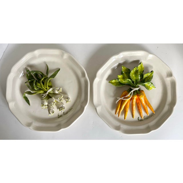 Late 20th Century Eva Gordon Trompe L’Oeil Scallion Plate, Signed Canadian Studio Pottery For Sale - Image 12 of 12