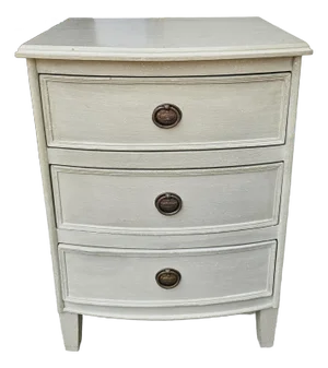 Mid 20th Century Federal Style Gray Enamel Mahogany Bedside Chest of Drawers