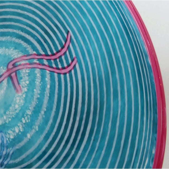 Contemporary Kerry Feldman Art Glass Shallow Centerpiece For Sale - Image 3 of 7