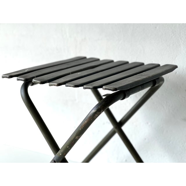 Black Industrial Folding Metal Chair, 1970s For Sale - Image 8 of 18