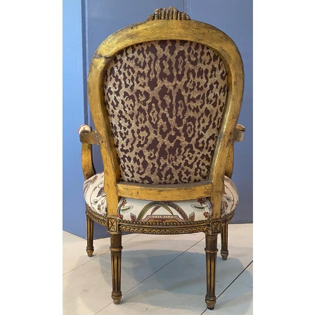 1910s Louis XIV Arm Chair in Scalamandre Fabric | Chairish