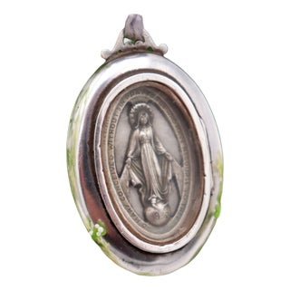 Silver Medal with Our Lady For Sale
