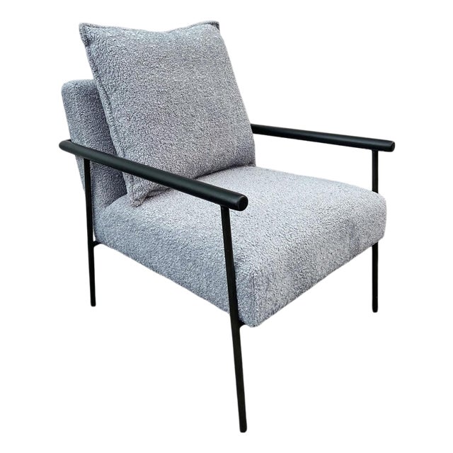 Grey Blue Sherpa Pillow Chair For Sale