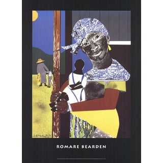 1990s Romare Bearden 'Come Sunday' African American Black & White, Yellow, Brown, Blue USA Offset Lithograph For Sale