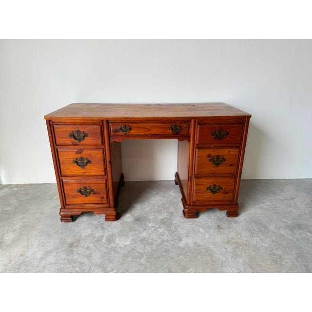 Vintage Pine Wood Desk by Furniture Makers For Sale - Image 9 of 12
