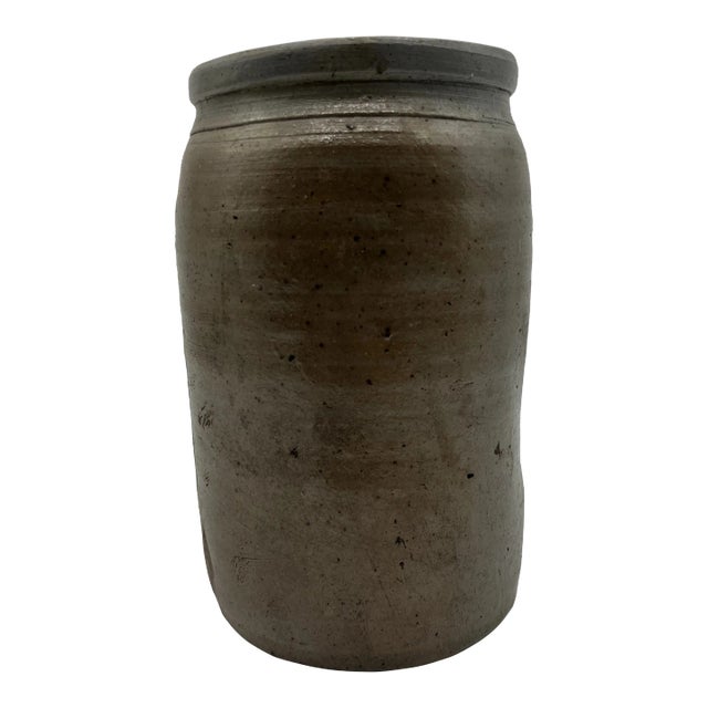 Antique Pennsylvania Folk Art Stoneware Preserve Jar, Circa 1850's For Sale