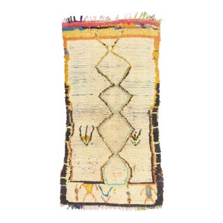 Vintage Azilal Boucherouite Moroccan Rug, 03'11 X 07'10 For Sale