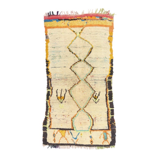 Vintage Azilal Boucherouite Moroccan Rug, 03'11 X 07'10 For Sale
