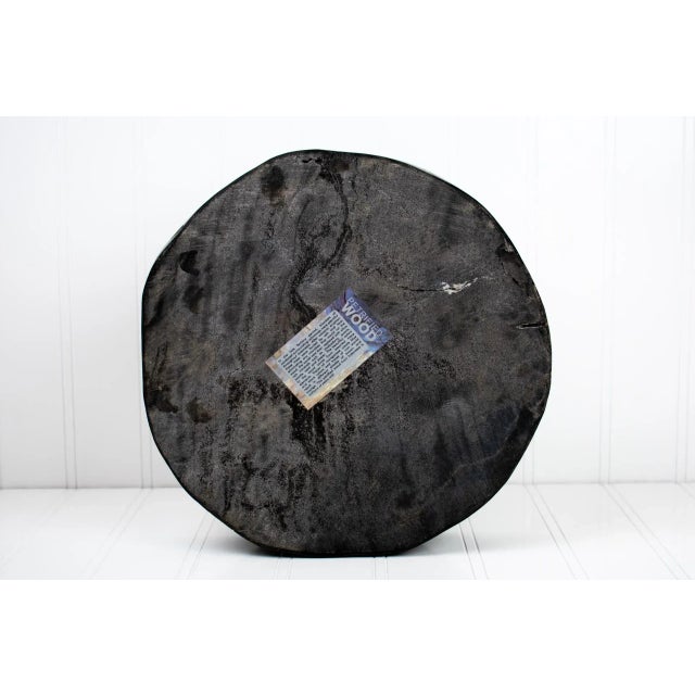 Petrified Carved & Polished Black Wood Bowl For Sale - Image 11 of 12