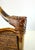 A distinctive vintage butler’s tray stand crafted of bamboo and rattan with a warm tortoiseshell-style finish. The round...