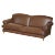 Large Contemporary Solid Brown Sofa with Brass Castors in the Style of Howard & Sons For Sale