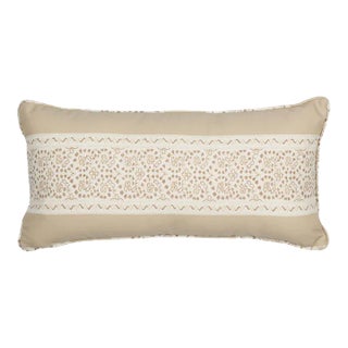 Schumacher x Mark D. Sikes Jasmine Indoor/Outdoor 24" Lumbar Pillow in Neutral For Sale