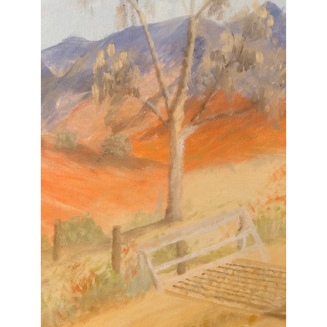 Orange Late 20th Century California High Desert Landscape Oil on Canvas, Signed by Artist For Sale - Image 8 of 9