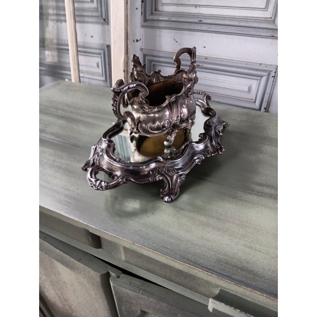 Louis XV Table Planter with Metal Mirror, 1890s For Sale - Image 12 of 13