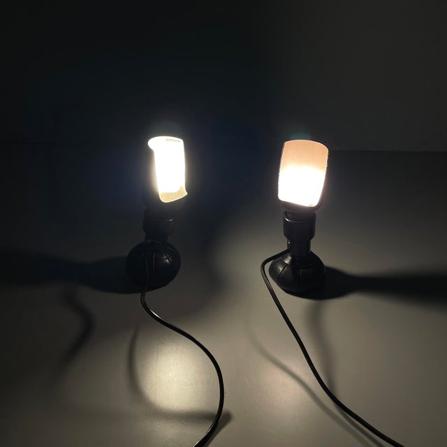 Italian modern table lamps 600p by gino sarfatti for arteluce, 1970s pair of table lamps model 600p with a curved metal...