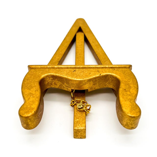 Vintage Italian Florentine Gold Gilt Wood Display Easel – Baroque Tabletop Accent For Sale - Image 10 of 10