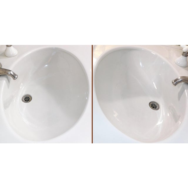 Antique 1919 Trenton Potteries Company Large Tepeco Vitreous China Pedestal Sink For Sale In Portland, ME - Image 6 of 18